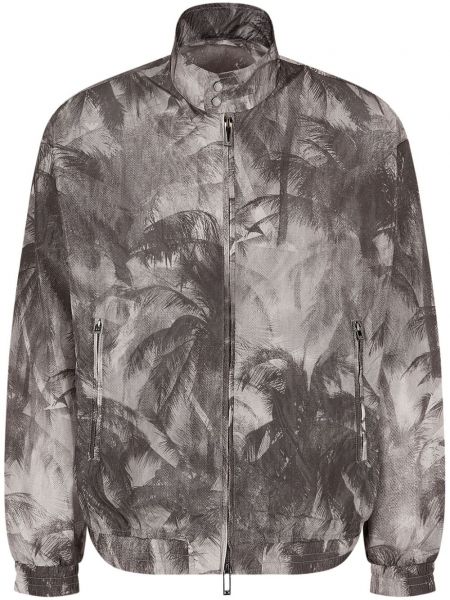 Blouson bomber à imprimé Emporio Armani gris