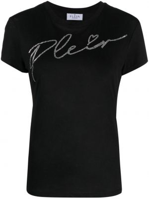 Priliehavé tričko s okrúhlym výstrihom Philipp Plein čierna