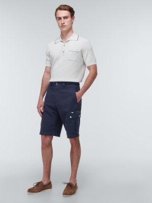 Pantalones cortos cargo de algodón Brunello Cucinelli azul