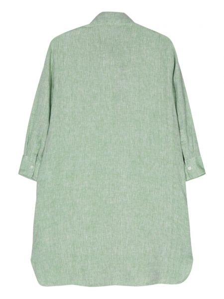 Leinen hemd mit schleife Mazzarelli grün