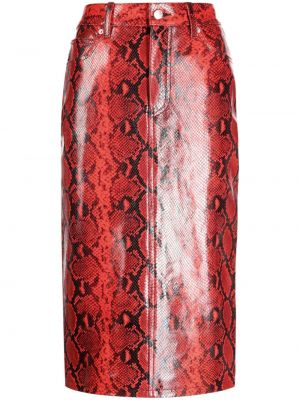 Jupe crayon à motif serpent Alexander Wang rouge