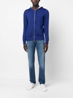 Strick hoodie mit reißverschluss Kiton blau