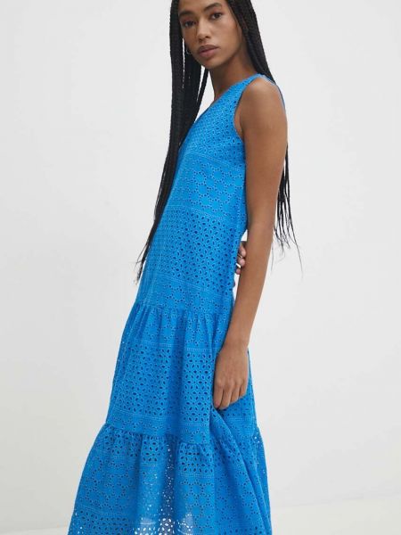 Sukienka mini bawełniana Answear Lab niebieska