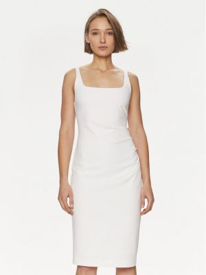 Коктейлна рокля slim Hugo бяло