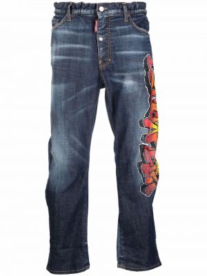 Bootcut jeans mit print ausgestellt Dsquared2 blau