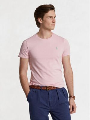 Slim fit polokošile s krátkými rukávy Polo Ralph Lauren růžové