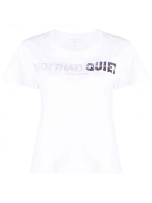 T-shirt en coton à imprimé en cristal Patrizia Pepe blanc