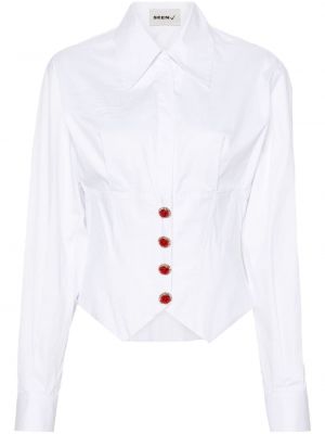 Βαμβακερό πουκάμισο Seen Users λευκό