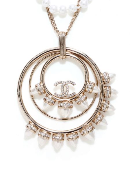Náhrdelník s perlami Chanel Pre-owned zlatá