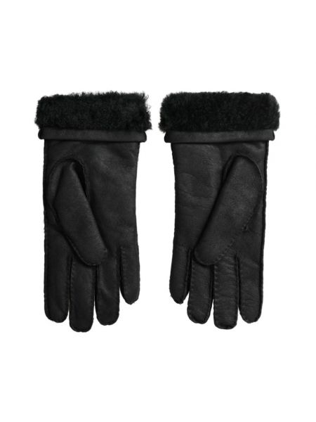 Rękawiczki z futerkiem Dolce And Gabbana czarne