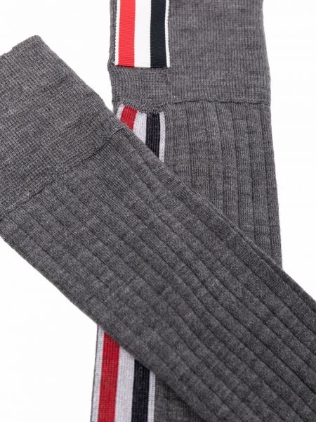 Pruhované vlněné ponožky Thom Browne šedé