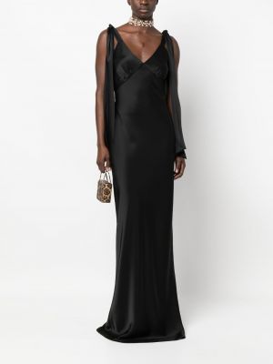 Vakarinė suknelė satininis v formos iškirpte V:pm Atelier juoda