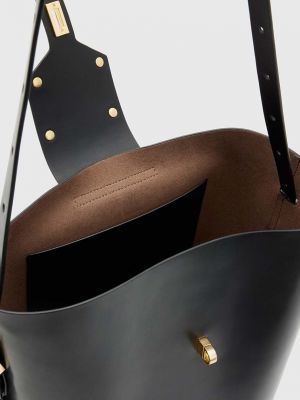 Kožená kabelka Allsaints černá