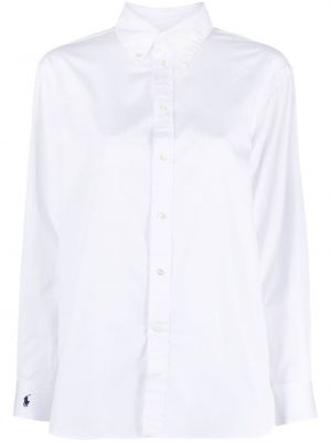T-shirt mit geknöpfter aus baumwoll Polo Ralph Lauren weiß
