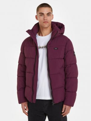 Péřová bunda Calvin Klein fialová