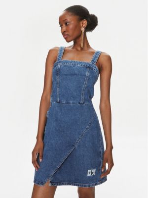 Džinsinė suknelė slim fit Calvin Klein Jeans mėlyna