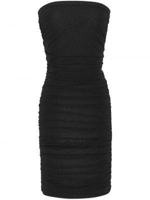 Dzianinowa sukienka koktajlowa Saint Laurent czarna