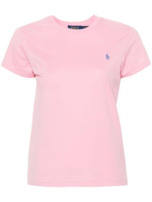 Kokvilnas polo krekls ar izšuvumiem Polo Ralph Lauren rozā