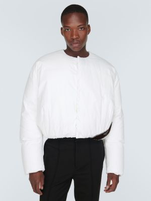 Βαμβακερός πουπουλένιο μπουφάν Prada λευκό