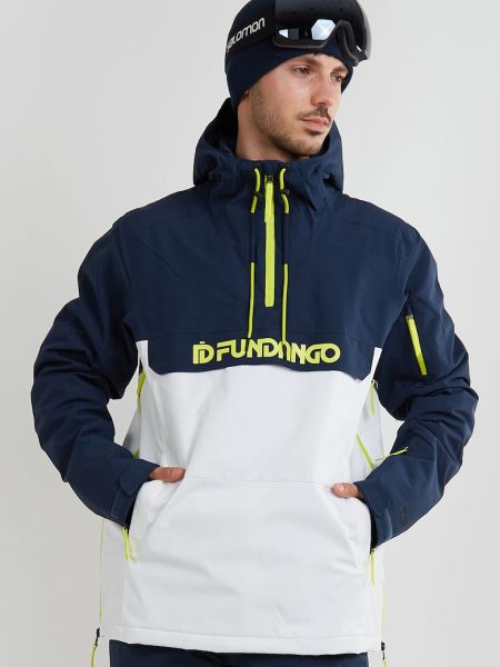 Камуфляжный горнолыжная куртка с капюшоном с принтом Fundango белый