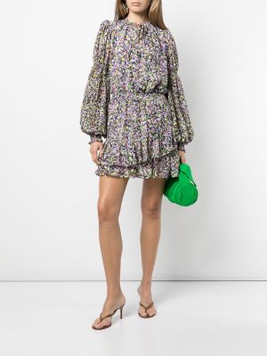 Sukienka mini w kwiatki z nadrukiem Ted Baker fioletowa