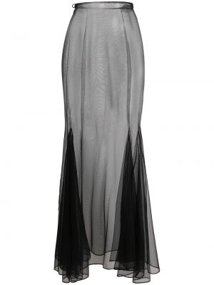 Tylová priehľadná sukňa Saint Laurent čierna
