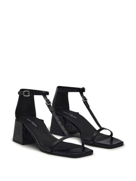 Kožené sandály Courrèges černé