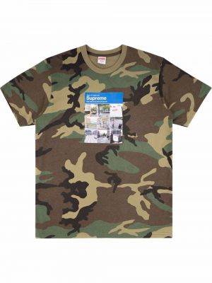 T-shirt con stampa camouflage Supreme marrone