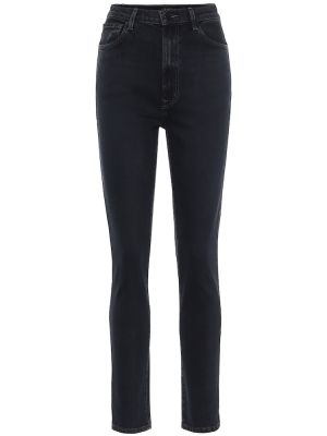 Bavlněné skinny džíny s vysokým pasem J Brand - černá