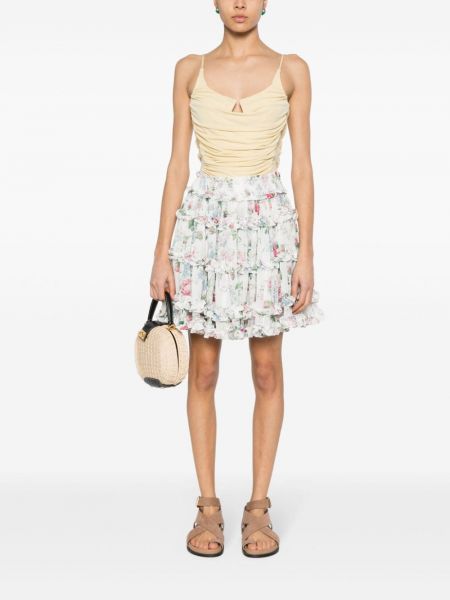 Květinové mini sukně s volány Needle & Thread bílé