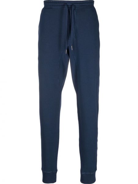 Bavlnené teplákové nohavice Tom Ford modrá