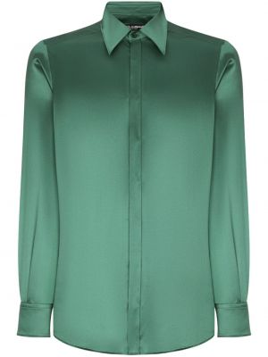 Svilena srajca Dolce & Gabbana zelena