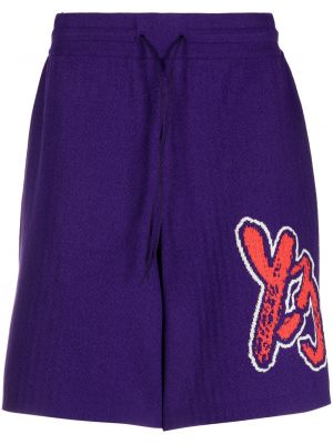Shorts de sport à imprimé Y-3 violet