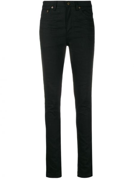 Jeans skinny di cotone Saint Laurent nero