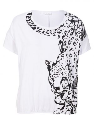 Bluză cu model leopard Bonprix alb