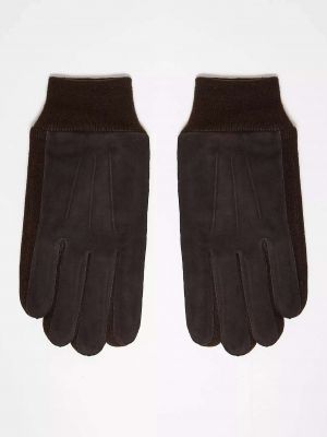 Замшевые перчатки Barney's Originals коричневые