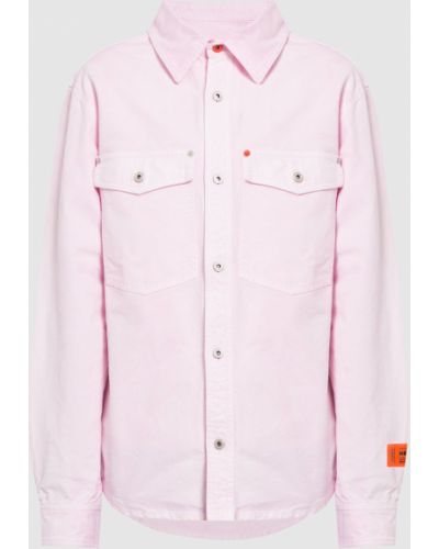 Джинсова сорочка з принтом Heron Preston, рожева