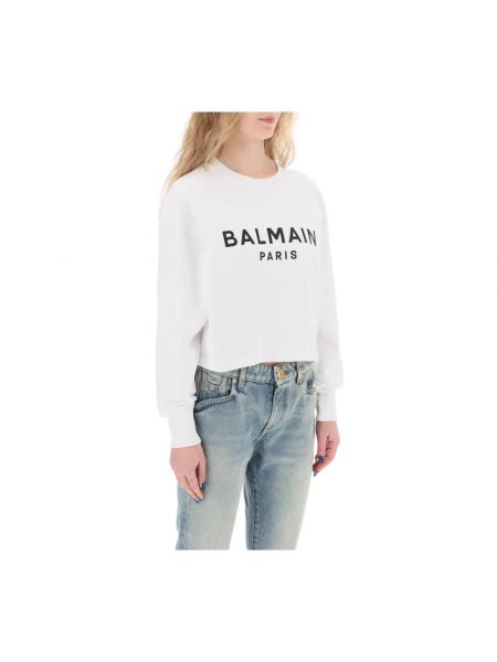 Bluza z kapturem Balmain biała