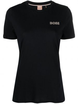 Памучна тениска Boss черно