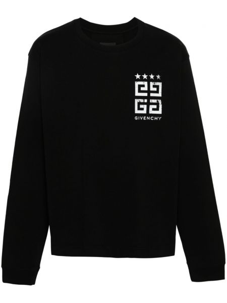 Βαμβακερή μπλούζα με μοτίβο αστέρια Givenchy μαύρο