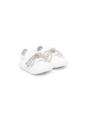 Sneakers con cristalli Monnalisa bianco