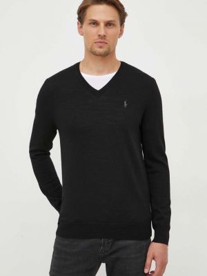 Sweter wełniany Polo Ralph Lauren czarny