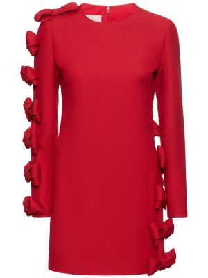 Mini obleka iz krep tkanine Valentino rdeča