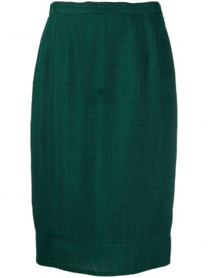 Плетена вълнена пола тип молив Prada Pre-owned зелено