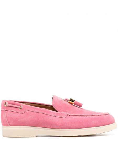 Pantofi loafer din piele de căprioară Giuseppe Zanotti roz