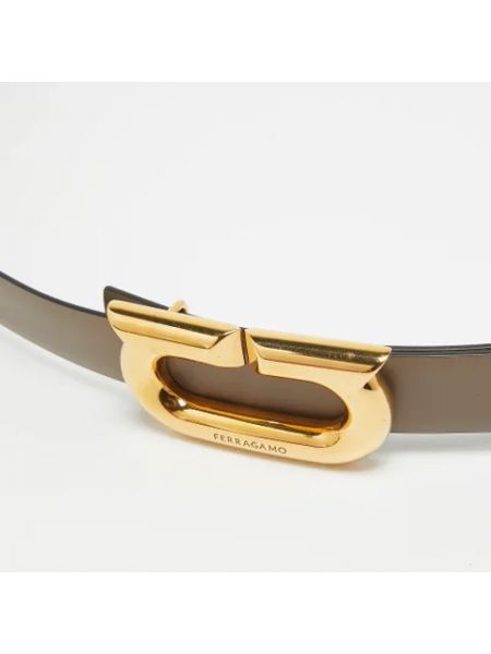 Cinturón de cuero Salvatore Ferragamo Pre-owned beige