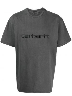 Siuvinėtas marškinėliai Carhartt Wip pilka