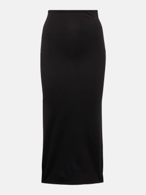 Midi φούστα με ψηλή μέση Prada μαύρο