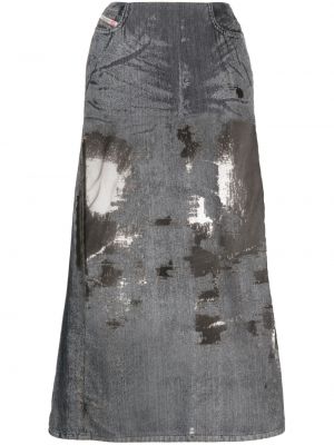 Džínová sukně s nízkým pasem Diesel šedé