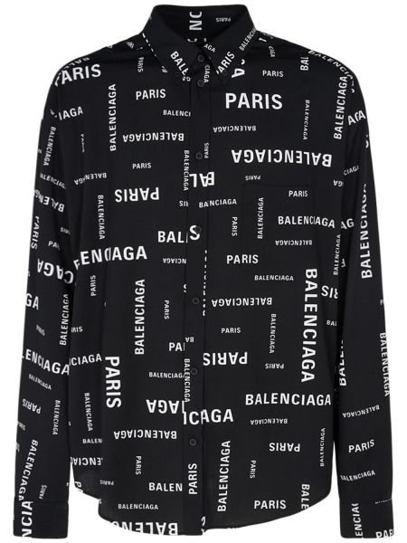 Camisa de viscosa Balenciaga negro